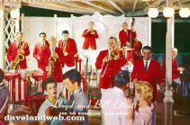 My Dad (foreground, Saxophone) and my Uncle Lloyd (Trombone ) on the Carnation Plaza Gardens Bandstand at Disneyland.